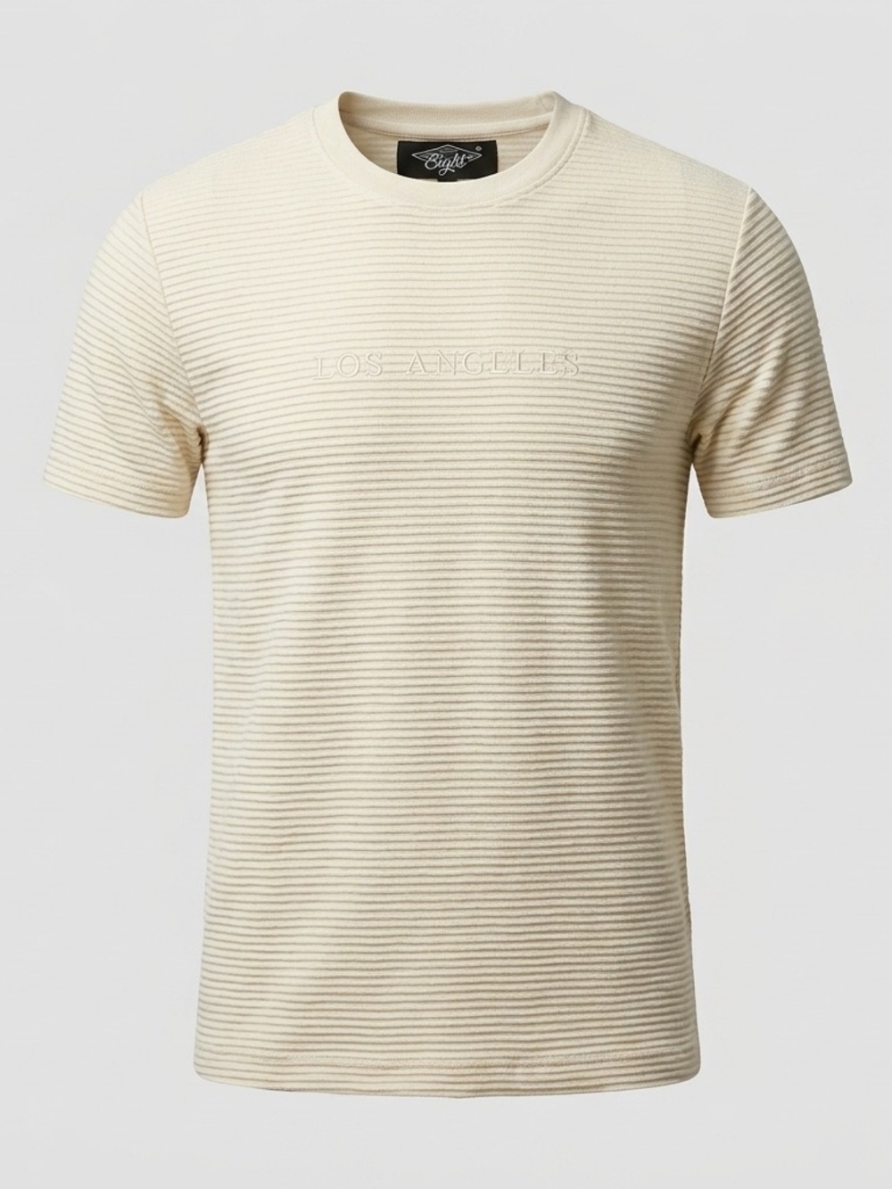Eighty Eight kids Los Angeles Textured Ribbed Beige T-Shirt